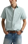 Polo Ralph Lauren Classic Fit Short Sleeve Cotton Button-down Oxford Shirt In Blue