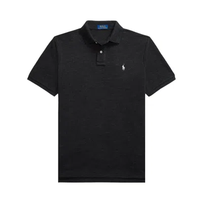 Pre-owned Polo Ralph Lauren Classic Fit Short-sleeve Mesh Polo 'black Marl Heather' | Men's Size M