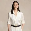 Polo Ralph Lauren Classic Fit Silk Shirt In Cream