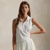 Polo Ralph Lauren Classic Fit Sleeveless Polo Shirt In Ceramic White