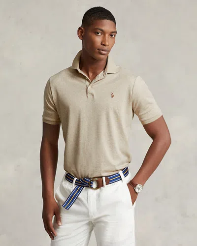 Polo Ralph Lauren Classic Fit Soft Cotton Polo Shirt In Sand Heather