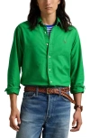 Polo Ralph Lauren Classic Fit Solid Green Short Sleeve Button-down Oxford Shirt In Summer Emerald