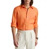 Polo Ralph Lauren Classic Fit Solid Orange Linen Button-down Shirt In Poppy