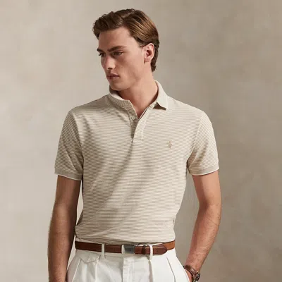 Polo Ralph Lauren Classic Fit Stretch Oxford Mesh Polo In Classic Khaki,white
