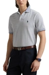 Polo Ralph Lauren Classic Fit Stripe Cotton Piqué Polo In Blue