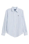 Polo Ralph Lauren Classic Fit Stripe Linen Button-up Shirt In White Pond