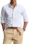 Polo Ralph Lauren Classic Fit Stripe Oxford Button-down Shirt In White/ Blue
