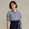 Polo Ralph Lauren Classic Fit Striped Cotton Shirt In Gray