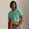 Polo Ralph Lauren Classic Fit Striped Jersey T-shirt In Cruise Green/white