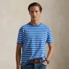 Polo Ralph Lauren Classic Fit Striped Jersey T-shirt In Embayment Blue/white