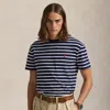 Polo Ralph Lauren Tailored Slim-fit Striped T-shirt In Newport Navy/white