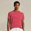 Polo Ralph Lauren Classic Fit Striped Jersey T-shirt In Spring Red,white