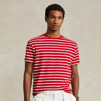 Polo Ralph Lauren Classic Fit Striped Jersey T-shirt In Spring Red,white
