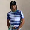 Polo Ralph Lauren Classic Fit Striped Jersey T-shirt In Sapphire Star/white