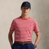 Polo Ralph Lauren Classic Fit Striped Jersey T-shirt In Spring Red/white