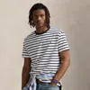 Polo Ralph Lauren Classic Fit Striped Jersey T-shirt In White/newport Navy
