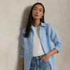 Polo Ralph Lauren Classic Fit Striped Linen Shirt In Light Blue/white