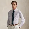 Polo Ralph Lauren Classic Fit Striped Oxford Shirt In Thistle/white