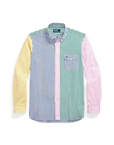 Polo Ralph Lauren Classic Fit Striped Poplin Fun Shirt Man Shirt Green Size L Cotton