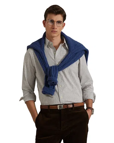 Polo Ralph Lauren Classic Fit Tattersall Poplin Shirt In Gray