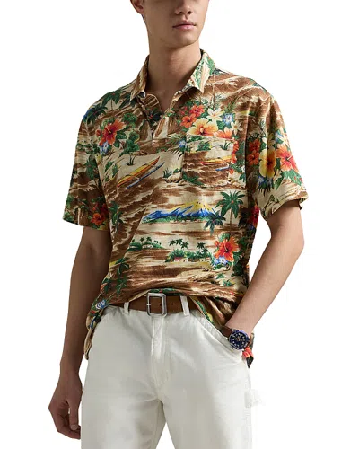 Polo Ralph Lauren Classic Fit Tropical Linen Cotton Polo In Outrigger Scenic
