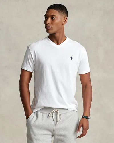 Polo Ralph Lauren Ralph Lauren Classic Fit Jersey V-neck T-shirt In White