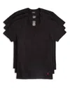 Polo Ralph Lauren Slim Fit Cotton V-neck T-shirt 3-pack In Black