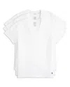 Polo Ralph Lauren Classic Fit V-neck Undershirt, Pack Of 3 In White