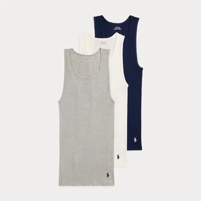 Polo Ralph Lauren Classic Fit Wicking Tank 3-pack In Andover White Navy
