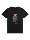Polo Ralph Lauren Mens Fa25 Black Holiday Bear Bear-print Short-sleeve Cotton T-shirt In Black