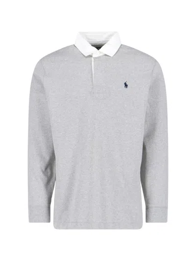 Polo Ralph Lauren Classic Grey T-shirt With Round Neckline In Gray