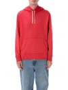 Polo Ralph Lauren Polo Pony-embroidered Drawstring Hoodie In Red