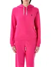 Polo Ralph Lauren Hoodie With Ribbed Cuffs And Hem In Bright Pink