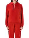 Polo Ralph Lauren Red Plush Cotton Sweatshirt In Red