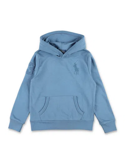 Polo Ralph Lauren Classic Hoodie T-shirt For Boys In Blue