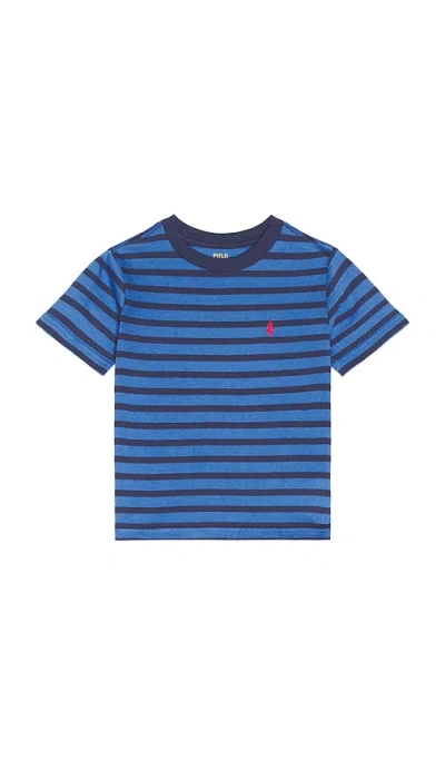 Polo Ralph Lauren Classic Jersey Knit Striped Crewneck T-shirt In Blue