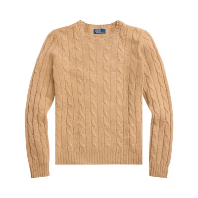 Pre-owned Polo Ralph Lauren Classic Julianna Long-sleeve Pullover 'collection Camel Melange' | Tan | Women's S