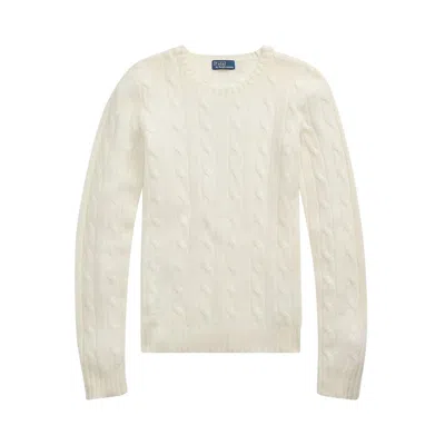 Pre-owned Polo Ralph Lauren Classic Julianna Long-sleeve Pullover 'cream' | White | Women's Size M