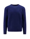 Polo Ralph Lauren Classic Knit Sweater With Ribbed Cuffs And Hem In Blue