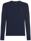 Polo Ralph Lauren Classic Knit Sweater With Round Neckline In Blue