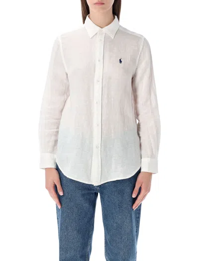 Polo Ralph Lauren Classic Linen Shirt In White