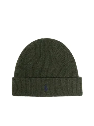 Polo Ralph Lauren Classic Logo Cashmere Beanie In Green