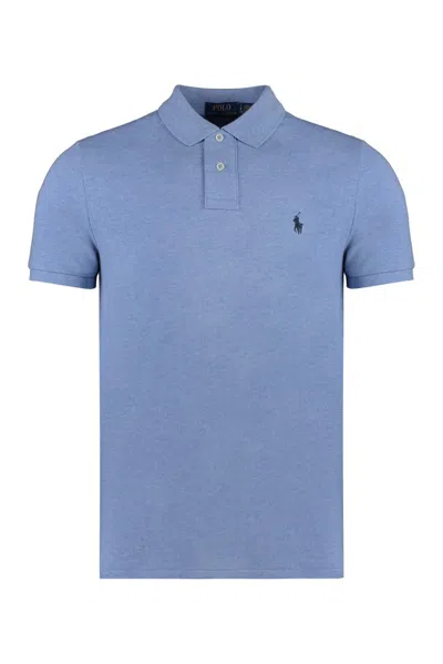 Polo Ralph Lauren Classic Logo Embroidered Polo Shirt In Blue