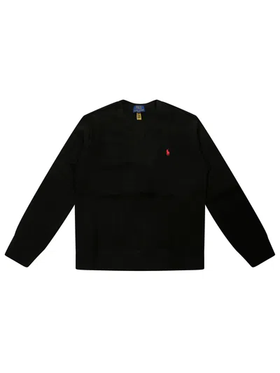 Polo Ralph Lauren Classic Logo Sweatshirt For Kids In Nero