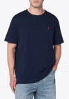 Polo Ralph Lauren Blue Crewneck T-shirt With Pony Embroidery On The Front In Blue
