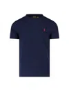 Polo Ralph Lauren Blue Crewneck T-shirt With Pony Embroidery On The Front