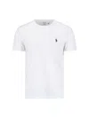 Polo Ralph Lauren Man White T-shirt With Embroidered Navy Blue Pony In White