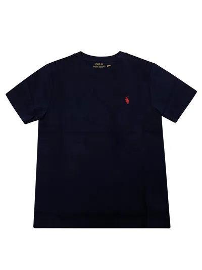 Polo Ralph Lauren Classic Logo T-shirt For Kids In Blu