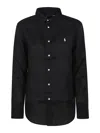 Polo Ralph Lauren Classic-long Sleeve-button Front Shirt In Negro