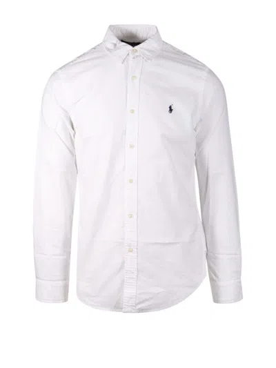 Polo Ralph Lauren Classic Long-sleeve Cotton Shirt In Gray
